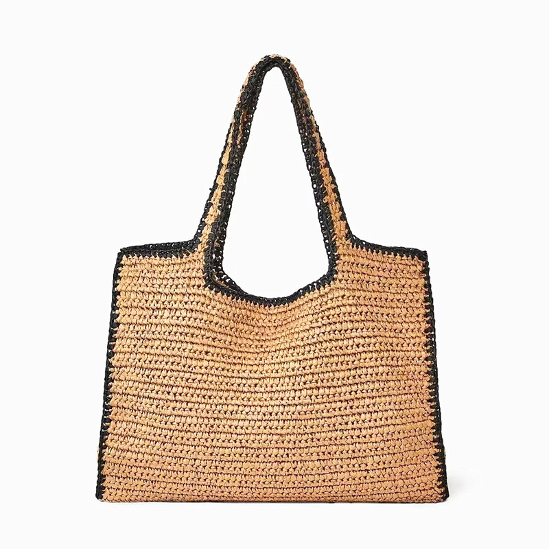 Women'S Raffia Bags - Saman Dokuma Bez Çantalar Kadınlar için