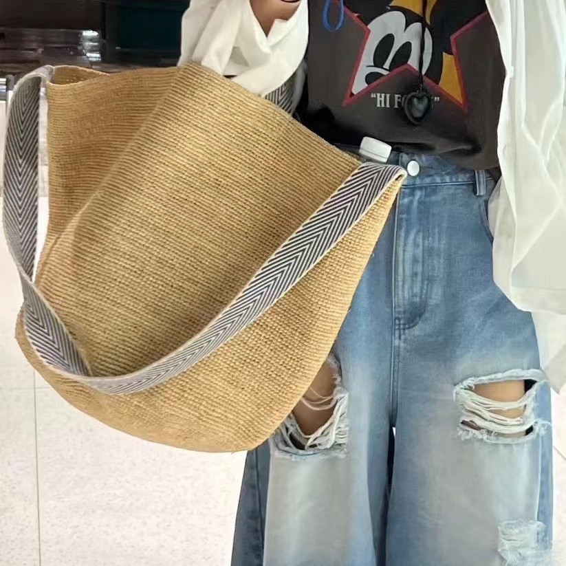 Women'S Raffia Bags - Yaz Rafya Hasır Çanta Büyük Kapasiteli
