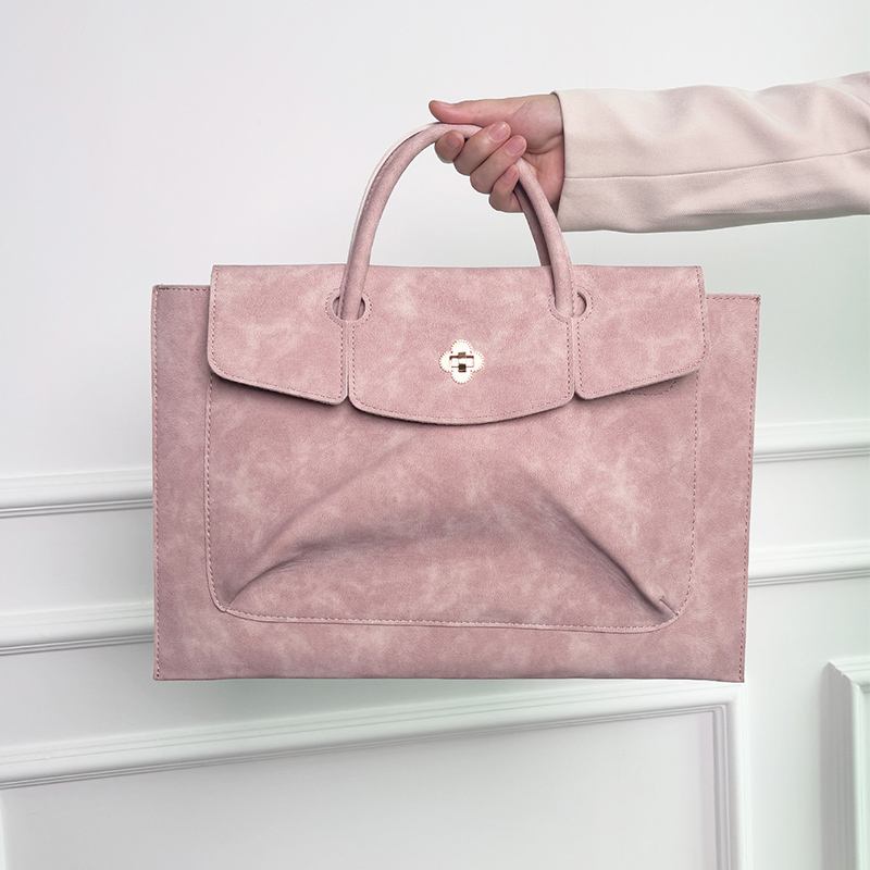 Şık Pembe PU Deri Laptop Çanta - Women Hand Bags For Office incelemesi ve fiyatı