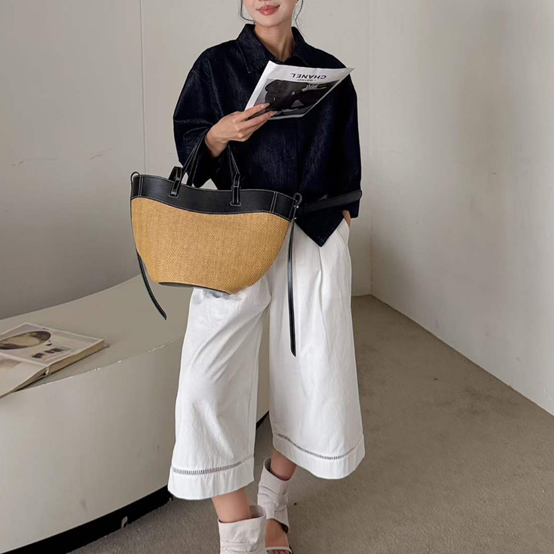 Mendy Hakiki Deri Doğal Rafya  - Women'S Raffia Bags incelemesi ve fiyatı